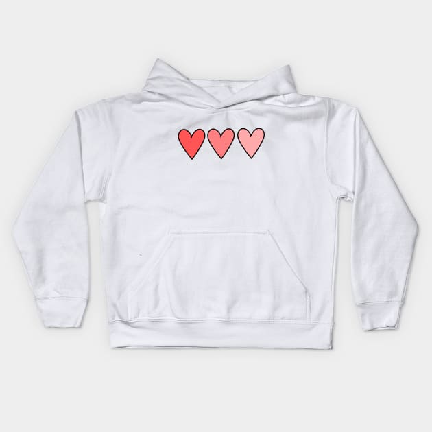 Cute VSCO pink ombre hearts Kids Hoodie by Robyn's T shop
